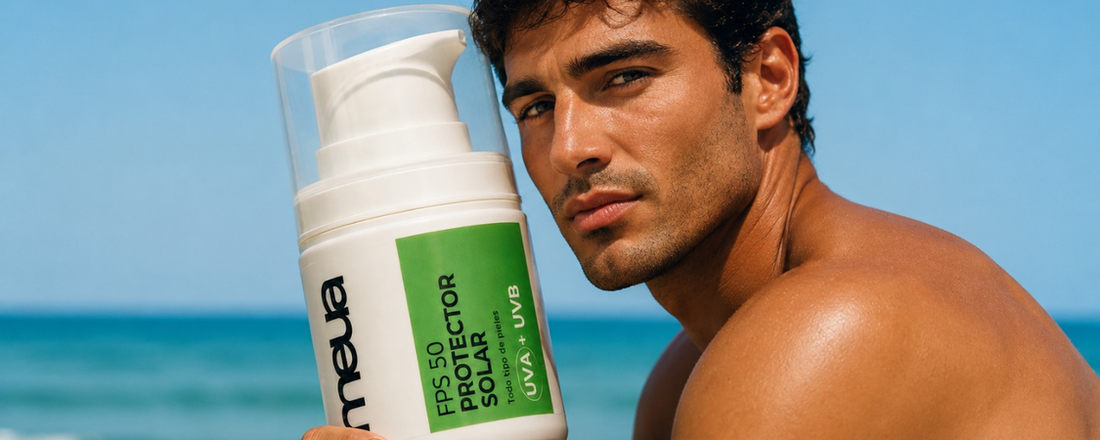 Protector solar facial SPF 50 frente a la radiación UVA y UVB en otoño
