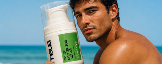 Protector solar facial SPF 50 frente a la radiación UVA y UVB en otoño